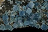Blue Cubic Fluorite on Quartz - China #140262-1
